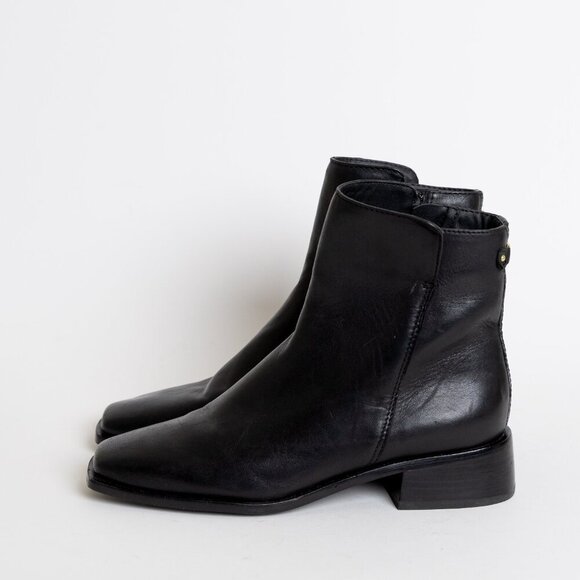 Sam Edelman Shoes - Sam Edelman Thatcher Boots Black Leather Square Toe Bootie
